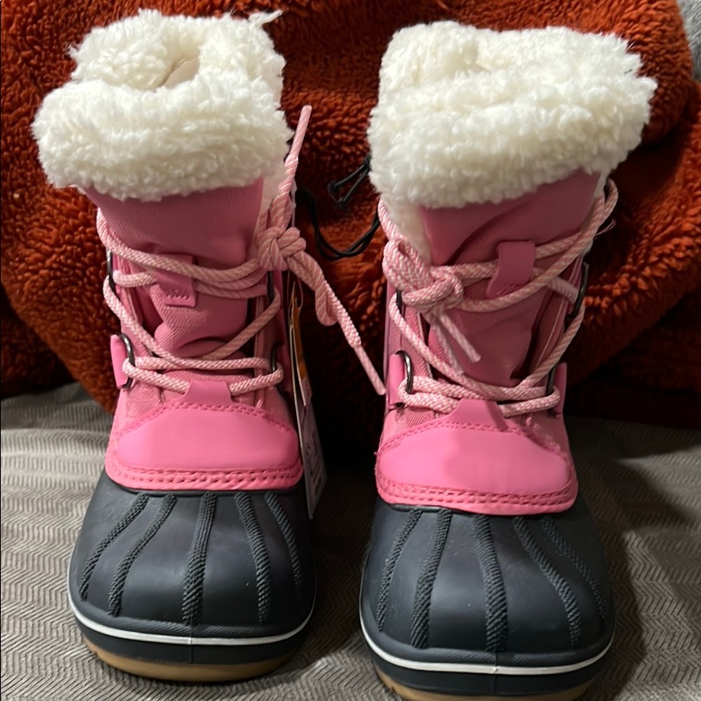 Cat & Jack Pink and Black Winter Boots
